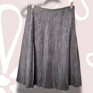 8.$3-S-AREA FREE Velveteen Midi Flare Skirt Chocolate Brown Crinkle Fabric